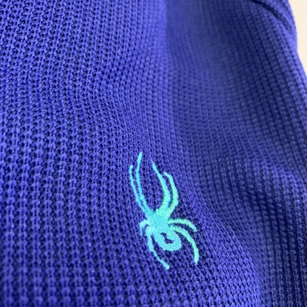 SPYDER FULL ZIP BLUE SWEATER JACKET Sz L 14/16 - Picture 3 of 12